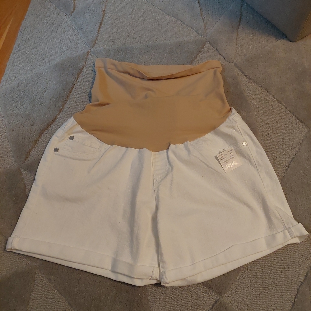 New with tags Motherhood maternity white size medium shorts